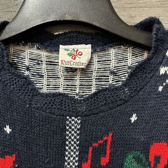 Vintage Festive Nutcracker Ugly Christmas Party Sweater Size Oversized Medium - Picture 6 of 10